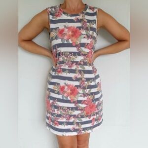 AGB Women’s S Floral Striped Sleeveless TShirt Dress Casual Summer Comfort New